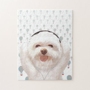 Puzzle Smile Dog écouter de la musique avec un casque