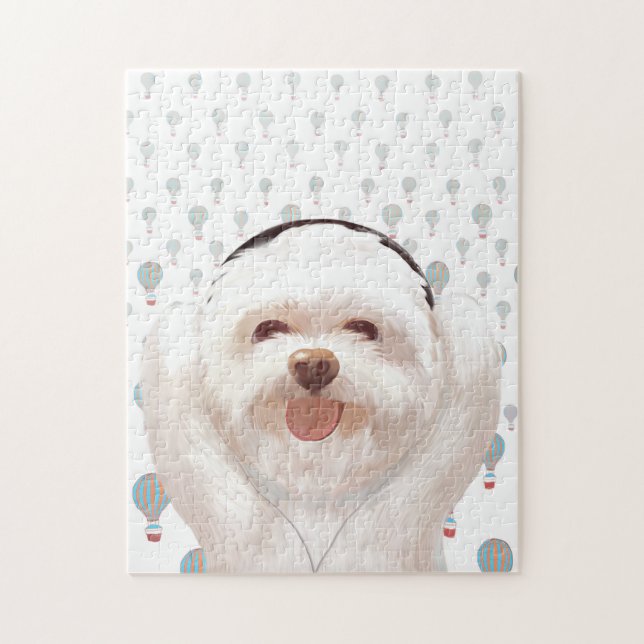 Puzzle Smile Dog écouter de la musique avec un casque (Vertical)