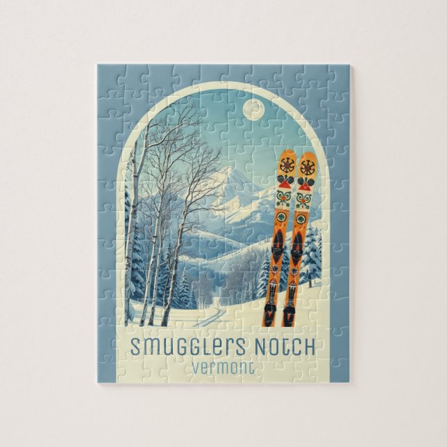 Puzzle Smugglers Notch Vermont ski vacation game (Vertical)