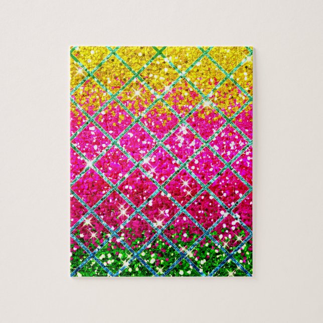 Puzzle Snakeskin rose parties scintillant (Vertical)