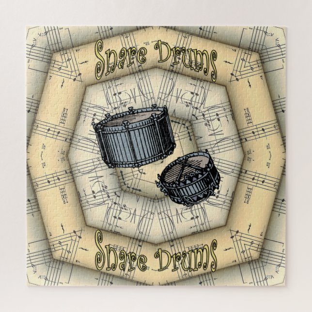 Puzzle Snare Drums ~ Strange Musical Design ~ Unique ~ (Vertical)