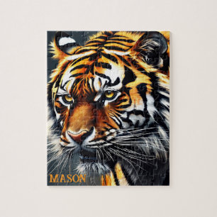 Puzzle Snarling Tiger Nom personnalisé Cadeau