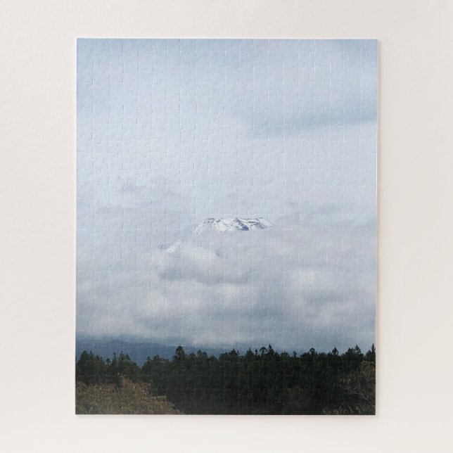 Puzzle Snow Peak Emerging Through Clouds in Japan Jigsaw  (Vertical)