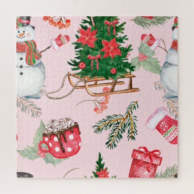 Puzzle Snowman de Noël Motif sans voile. (Vertical)