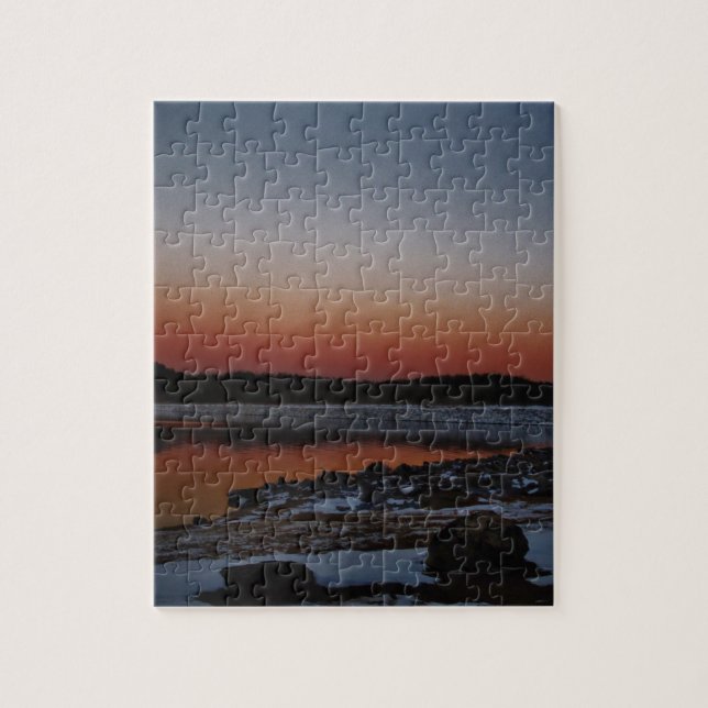 Puzzle Snowy Sunset at Lake Arrowhead (Vertical)