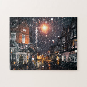 Puzzle Snowy Winter Cityscape JPG Cityscape Residence Com
