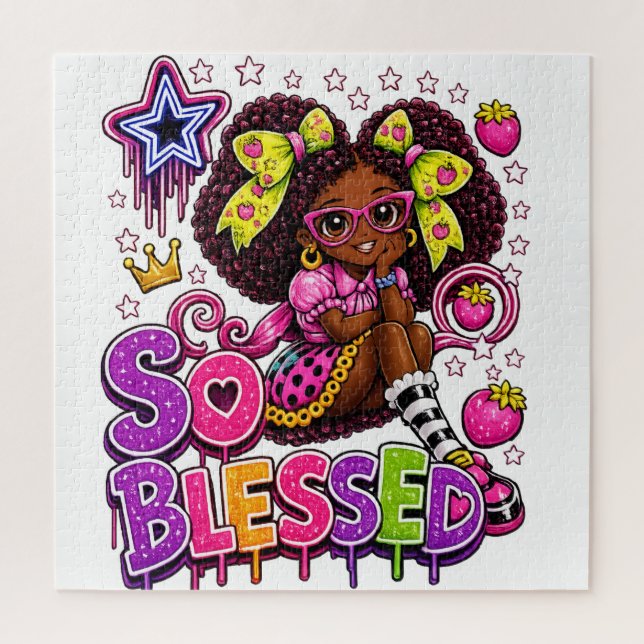 Puzzle So Blessed™ StarBerry | Fille Mignonne aux Fraises (Vertical)