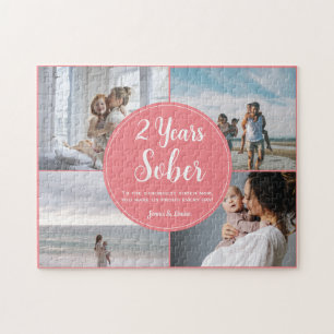 Puzzle Sobre 2 ans, 4 Collage Photo, Nom Personnalisé