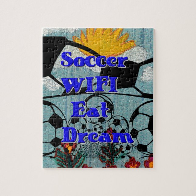 Puzzle Soccer WIFI Manger Rêve - Sport amusant Art Imprim (Vertical)