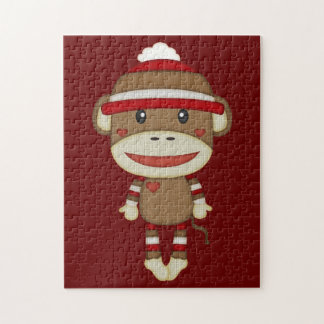 Puzzle Sock Monkey Retro Family Fun Game