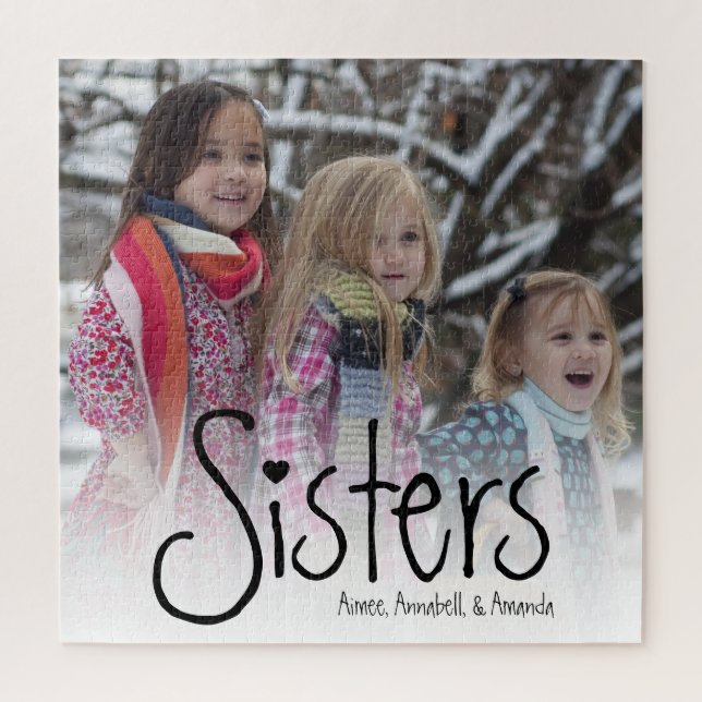 Puzzle Soeurs | Photo personnalisée (Vertical)