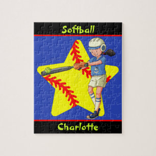 Puzzle Softball Girls Star Batter Swing Personnalisé