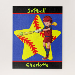 Puzzle Softball Girls Star Batter Swing Personnalisé