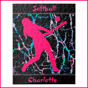 Puzzle Softball Rose / Noir / Argent