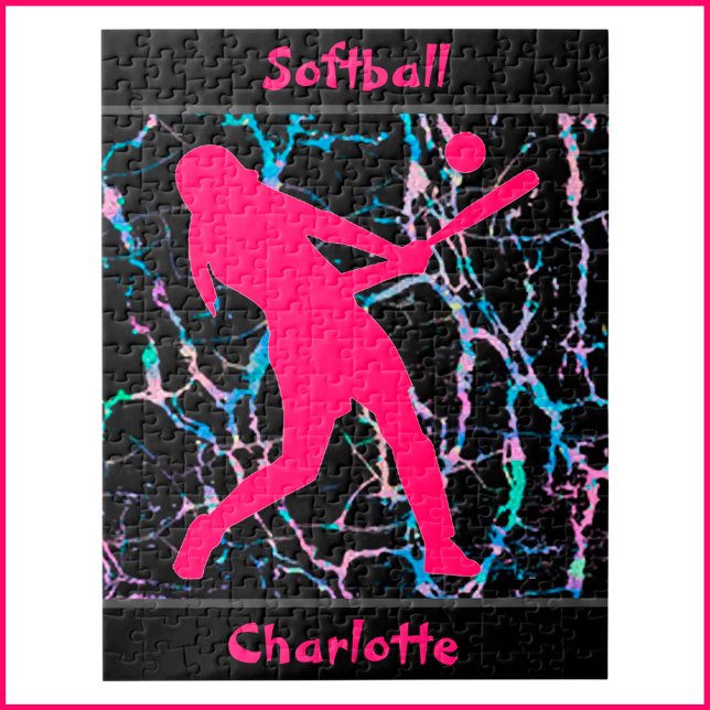 Puzzle Softball Rose / Noir / Argent (Créateur téléchargé)