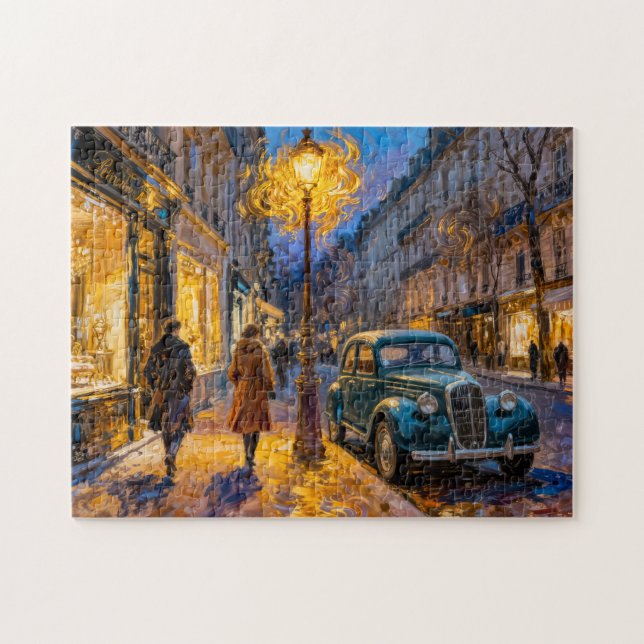 Puzzle Soirée de ville automnale impressionniste avec atm (Horizontal)