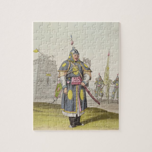 Puzzle Soldat chinois dans la pleine robe de bataille, (Vertical)