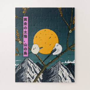 Puzzle Soleil doré, oiseaux de montagne