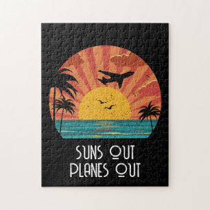 Puzzle Soleil Extérieur Plans, Rétro, Vintage, Coucher du