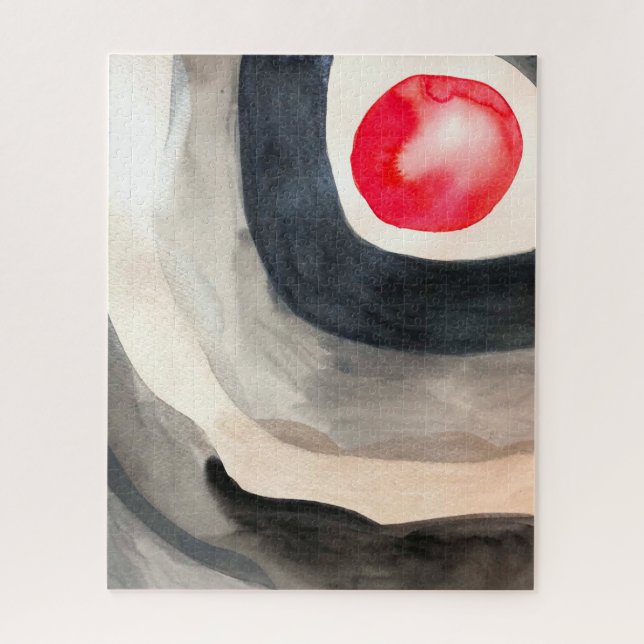 Puzzle Soleil gris et noir art abstrait moderne (Vertical)