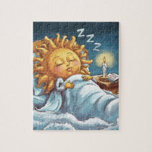 Puzzle soleil lunaire dans le lit