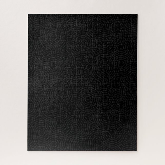 Puzzle Solid Black with Dark Grey Geometric (Vertical)