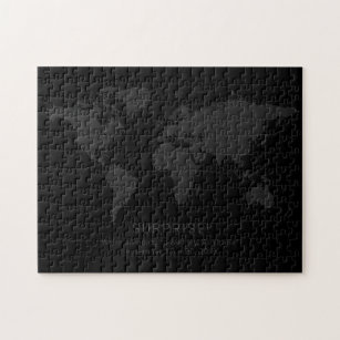 Puzzle Solide Black Dark World Map Secret Surprise Messag
