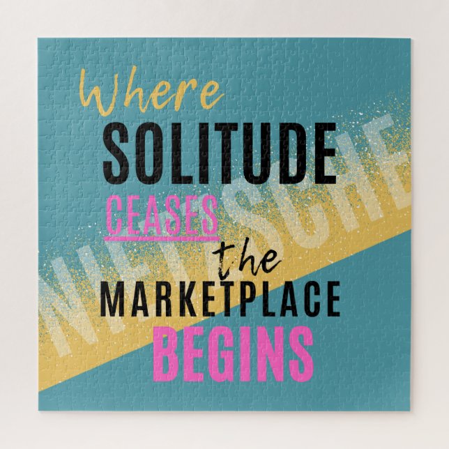 Puzzle Solitude Introspection Introvert Nietzsche quote (Vertical)
