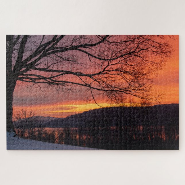 Puzzle Solstice d'hiver coucher du soleil (Horizontal)