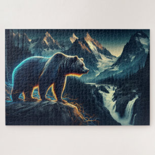 Puzzle Sommet de l'ours, Ours grizzli, chaîne de montagne