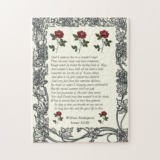 Puzzle Sonnet # 18 par William Shakespeare (Vertical)