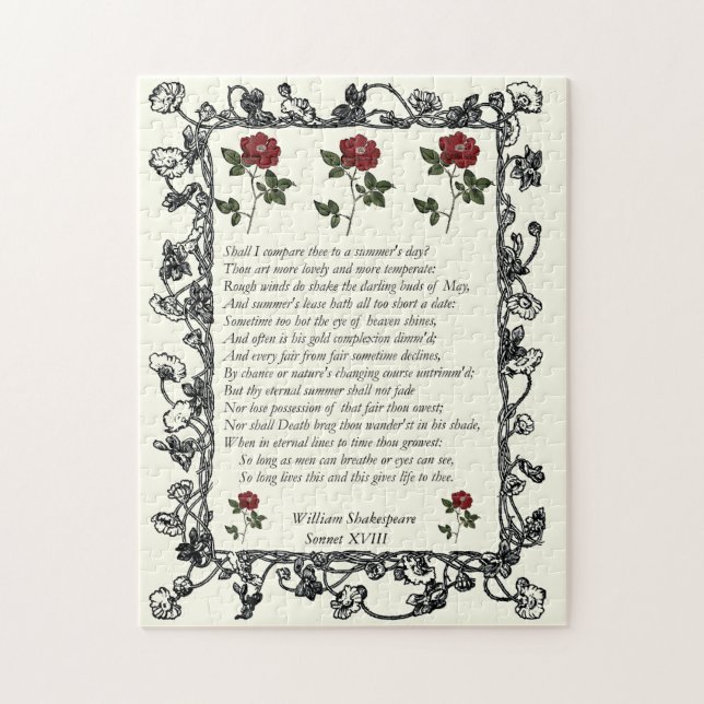 Puzzle Sonnet # 18 par William Shakespeare (Vertical)
