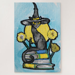 Puzzle Sorcière Chat Livresque