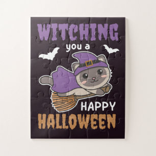 Puzzle Sorcière Chat Vous Sorcière Un Joyeux Halloween J