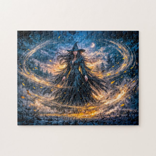 Puzzle Sorcière de fantasy dynamique avec énergie atmosph (Horizontal)