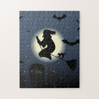 Puzzle Sorcière éffrayante et chauves-souris