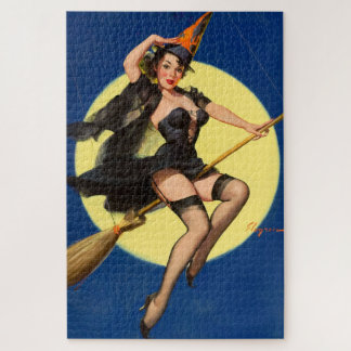 Puzzle Sorcière Halloween Pin up sorcière fille sorcière