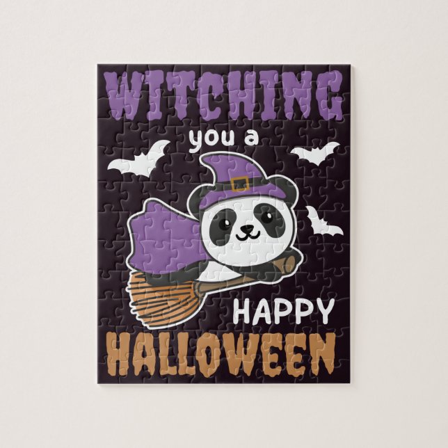 Puzzle Sorcière Panda Vous Sortir Un Joyeux Jigsaw Hallow (Vertical)
