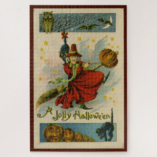 Puzzle Sorcière vintage d'Halloween