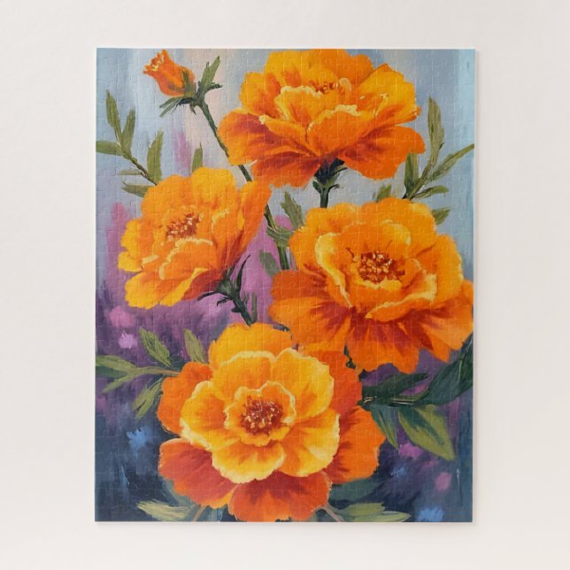 Puzzle Soudeurs Orange | Fleur d'Octobre Aquarelle (Vertical)