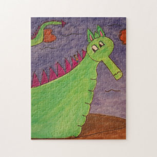 Puzzle Soufflent le dragon magique - aquarelles