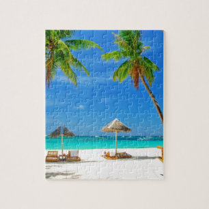 PUZZLE SOUHAIT TROPICAL DE PLAGE VOUS ÉTIEZ ICI CARTE