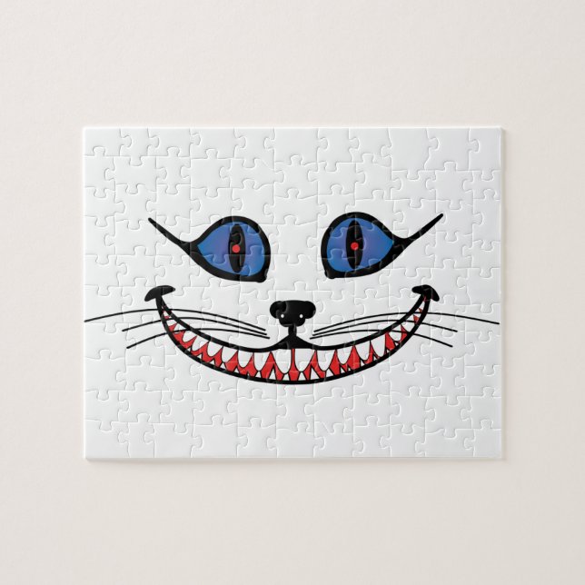 Puzzle Sourire du Chat de Cheshire BLEU (Horizontal)
