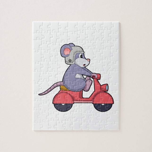 Puzzle Souris comme Biker avec Scooter.PNG (Vertical)