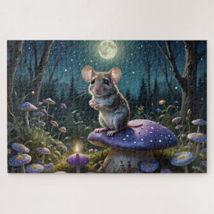 Puzzle Souris mûre au champignon au clair de lune