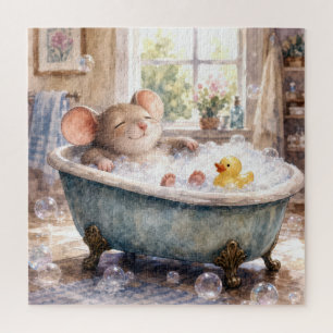 Puzzle Souris prenant un bain moussant