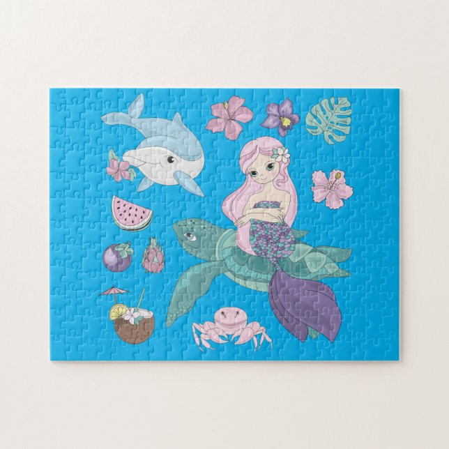 Puzzle "sous la mer" pour les filles. (Horizontal)