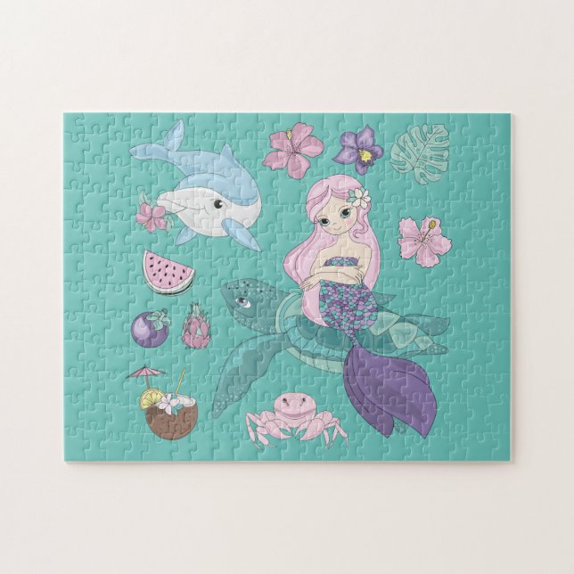 Puzzle "sous la mer" pour les filles. (Horizontal)