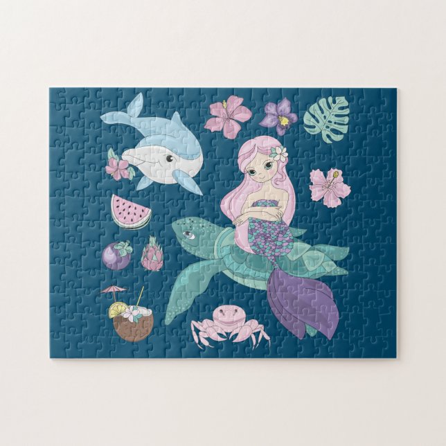 Puzzle "sous la mer" pour les filles. (Horizontal)