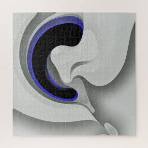 Puzzle Sous le bleu : gris Abstrait, noir et bleu